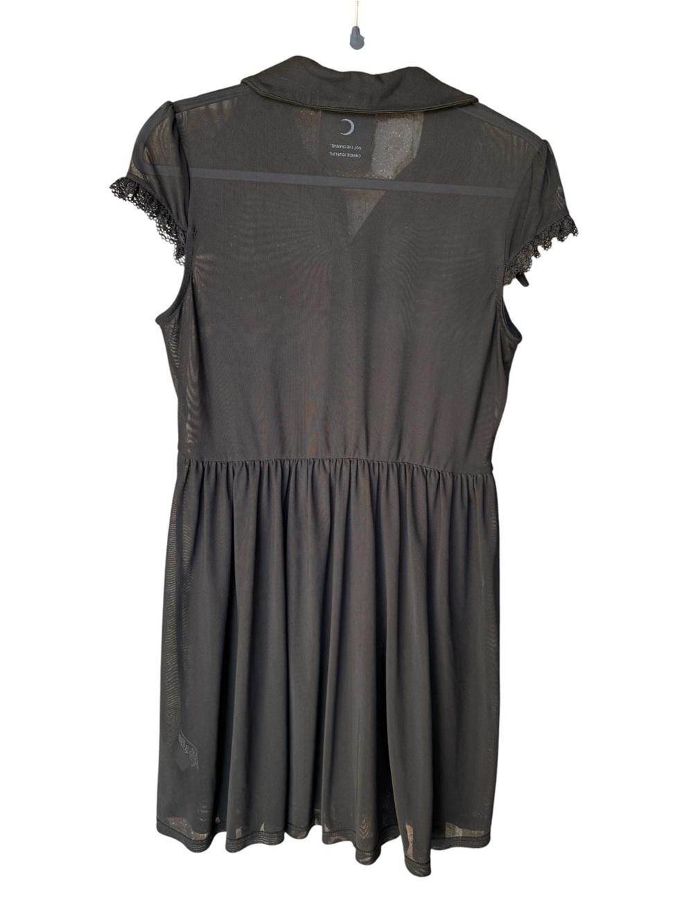 Killstar Black Mesh Skater Dress with Lace Sleeves - Size S - Picture 3 of 9